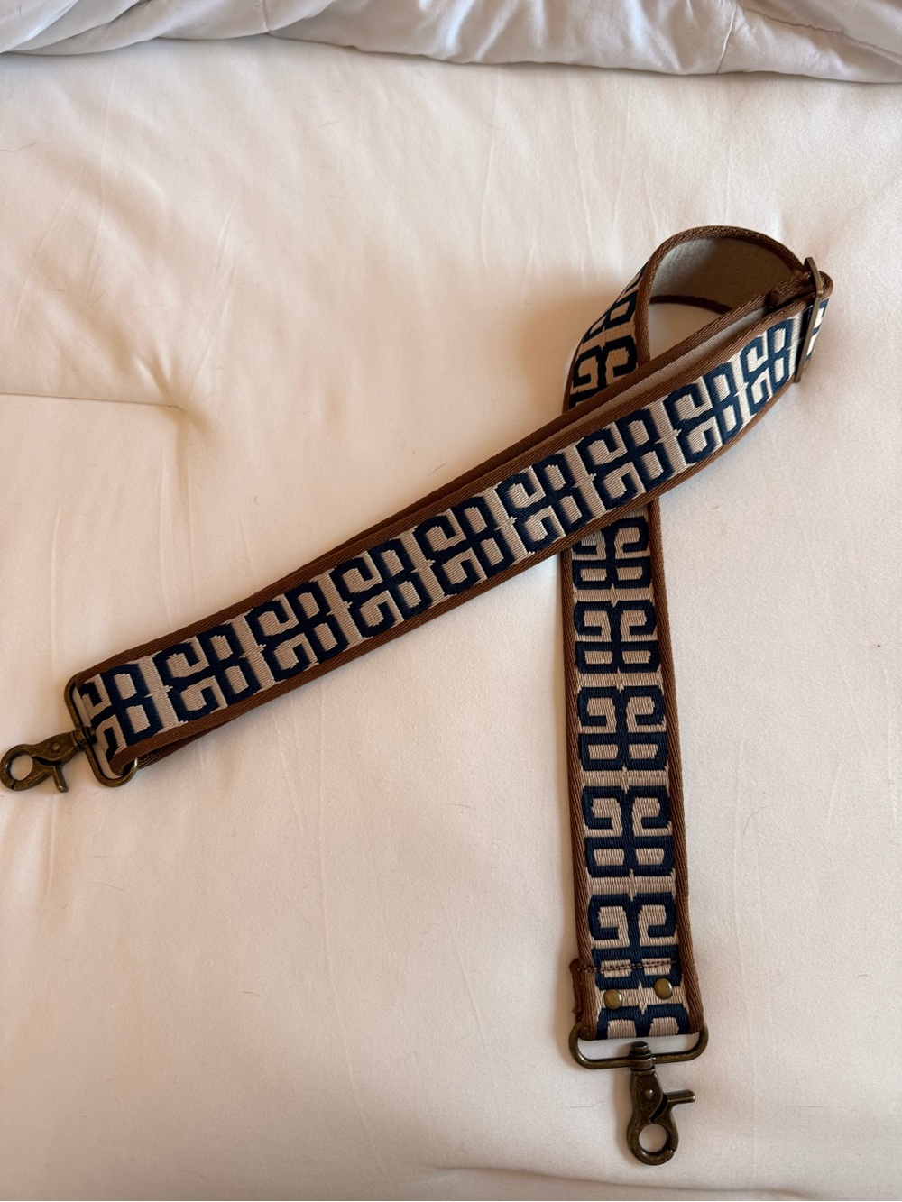 Parker Thatch Navy and Brown Crossbody Strap